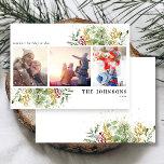 Cartes Pour Fêtes Annuelles Gold Winter Botanical Greenery Berries Photo Vacan<br><div class="desc">Noël est un moment si spécial de l'année ! Et quelle meilleure façon de célébrer qu'avec une belle carte de Vacances Photo Botanique Wiscy Gold Winter Greenery! Cette carte étonnante présente trois de vos photos préférées, joliment décorées avec des motifs festifs d'hiver rouge et vert. C'est la façon parfaite de...</div>