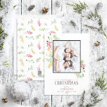 Cartes Pour Fêtes Annuelles Gold Winter Greenery Joyeux Noël Photo Holiday<br><div class="desc">Voici notre Gold Winter Greenery Joyeux Noël Photo Holiday Card! Cette belle carte présente votre photo de famille préférée, avec Joyeux Noël dans une populaire calligraphie lettrée à la main et serif font duo. Elle est agrémentée d'une verdure botanique d'hiver peinte à la main et d'une aquarelle festive avec des...</div>