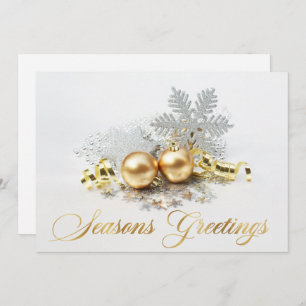 Cartes Pour Fêtes Annuelles Golden Christmas Balls Ornament Salutation d'entre