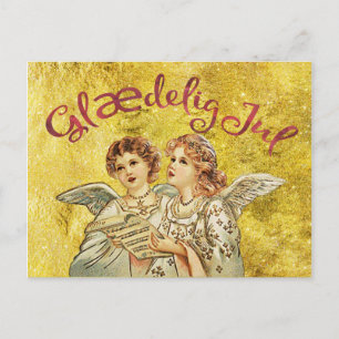 Cartes Pour Fêtes Annuelles Golden Christmas Danish Greetings