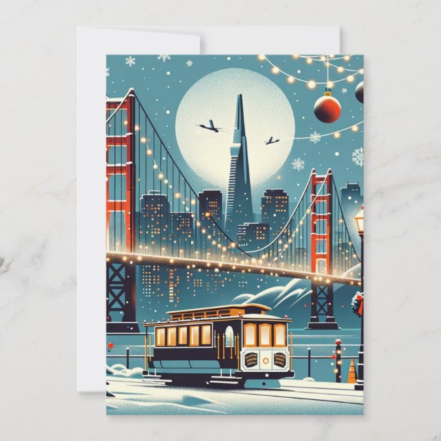 Cartes Pour Fêtes Annuelles Golden Gate Holiday Magic - San Francisco Christma (Devant)