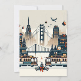 Cartes Pour Fêtes Annuelles Golden Gate Holiday Magie San Francisco Noël