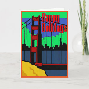 Cartes Pour Fêtes Annuelles Golden Gate San Fransisco, Noël
