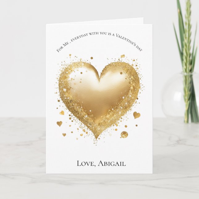 Cartes Pour Fêtes Annuelles Golden Heart Valentine's day card pour elle (Devant)