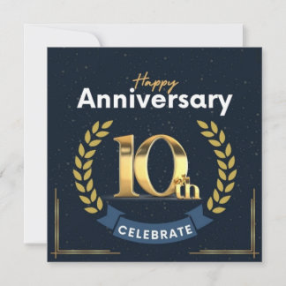 Cartes Pour Fêtes Annuelles Golden Memories : Moderne AnniversaFlat