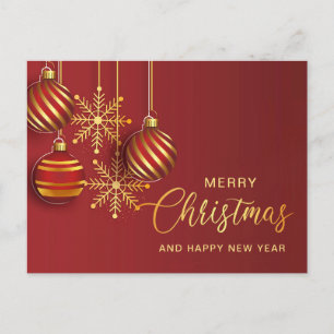 Cartes Pour Fêtes Annuelles Golden Red Christmas Ornament Salutation d'entrepr