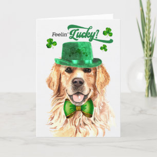 Cartes Pour Fêtes Annuelles Golden Retreiver Chien Lucky St Patrick's Day
