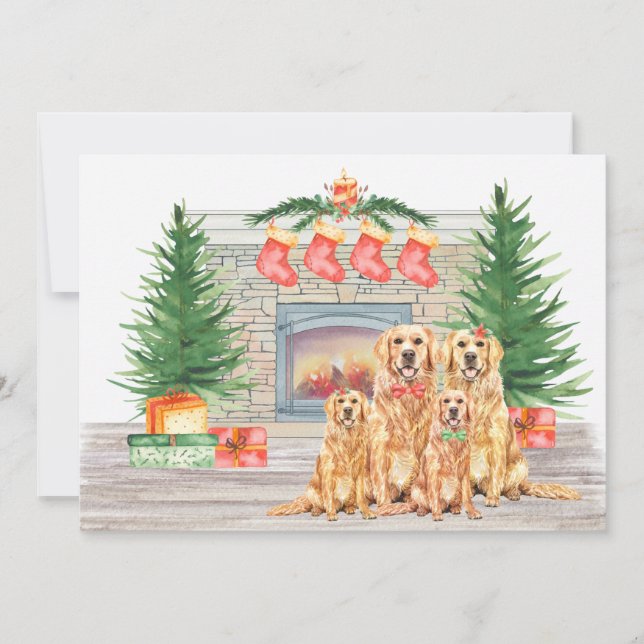 Cartes Pour Fêtes Annuelles Golden Retriever Amoureux des chiens Christmas (Devant)