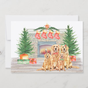 Cartes Pour Fêtes Annuelles Golden Retriever Amoureux des chiens Christmas