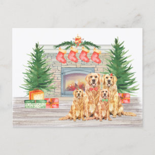 Cartes Pour Fêtes Annuelles Golden Retriever Amoureux des chiens Christmas