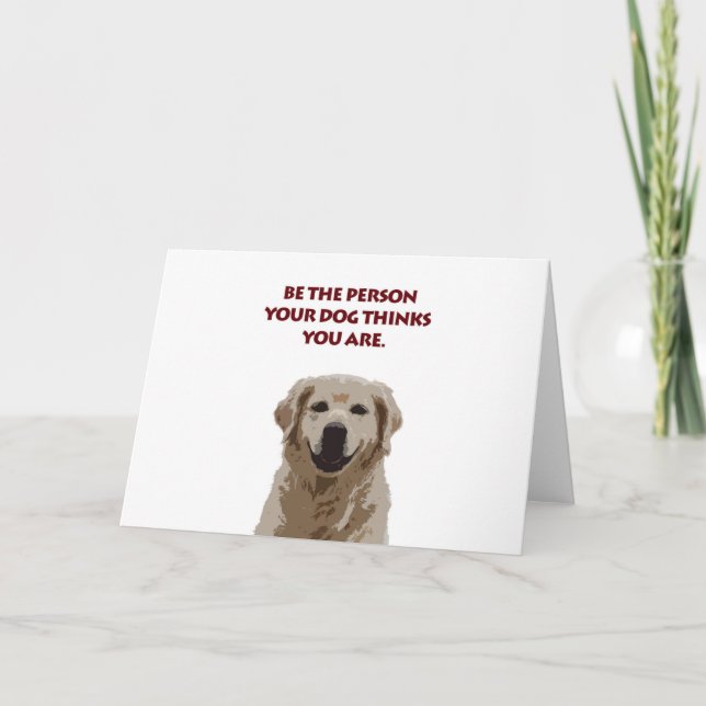 Cartes Pour Fêtes Annuelles Golden Retriever avec une belle citation (Devant)