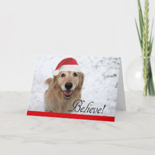 Cartes Pour Fêtes Annuelles Golden Retriever Believe Christmas