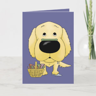 Cartes Pour Fêtes Annuelles Golden retriever - chasse à os de Pâques,