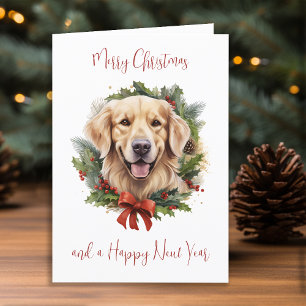 Cartes Pour Fêtes Annuelles Golden Retriever Chien Custom Festif Noël