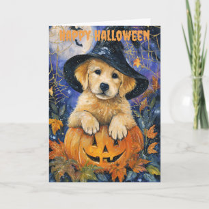 Cartes Pour Fêtes Annuelles Golden Retriever Chien Halloween