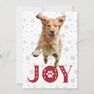 Cartes Pour Fêtes Annuelles Golden Retriever Chien Joy Empreinte de patte Snow