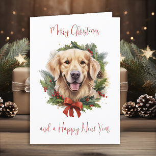 Cartes Pour Fêtes Annuelles Golden Retriever Chien Personnalisé Joyeux Noël