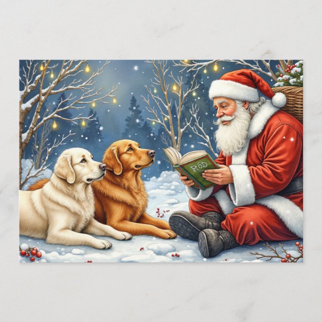 Cartes Pour Fêtes Annuelles Golden Retriever Christmas Card (Devant)