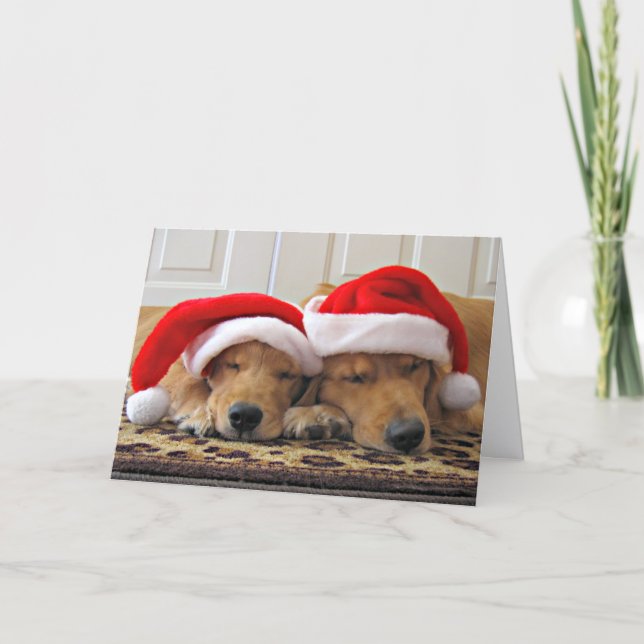 Cartes Pour Fêtes Annuelles Golden Retriever Christmas Dreams (Devant)