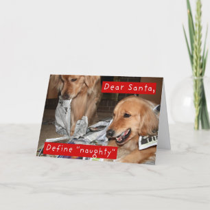 Cartes Pour Fêtes Annuelles Golden Retriever Définir Noël coquin