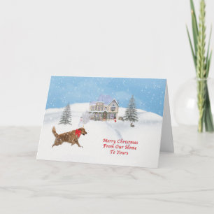 Cartes Pour Fêtes Annuelles Golden Retriever Dog and Christmas Snow