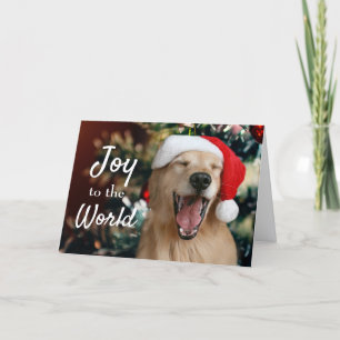 Cartes Pour Fêtes Annuelles Golden Retriever Dog Joy au monde Noël