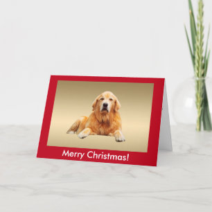 Cartes Pour Fêtes Annuelles Golden Retriever Dog Water Art Peinture Noël