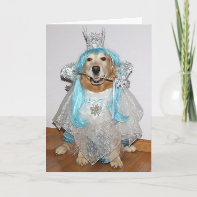 Cartes Pour Fêtes Annuelles Golden Retriever Fairy Joyeux Noël (Devant)