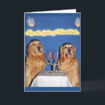 Cartes Pour Fêtes Annuelles Golden Retriever Hanoukka Menorah Lighting<br><div class="desc">Ces récupérateurs d'or illuminent la menorah pour souhaiter à chacun une Hanoukka d'or.</div>