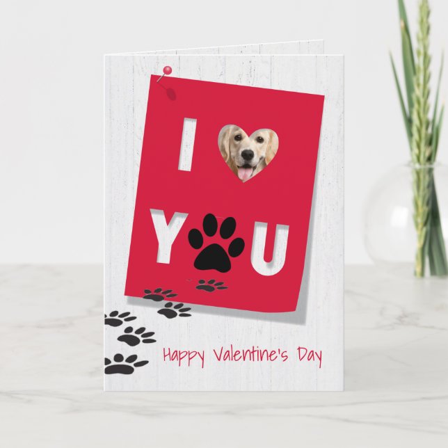 Cartes Pour Fêtes Annuelles Golden Retriever I Love You Valentine Holiday Card (Devant)