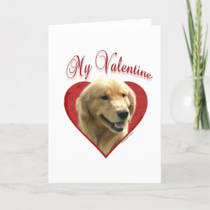 Cartes Pour Fêtes Annuelles Golden retriever mon Valentine