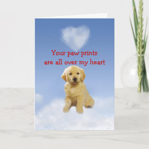Cartes Pour Fêtes Annuelles Golden Retriever Puppy Love Card