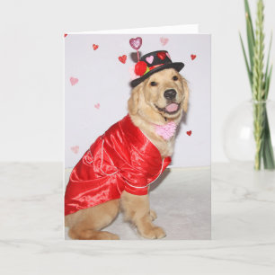 Cartes Pour Fêtes Annuelles Golden Retriever Puppy Pawsome Valentin