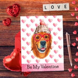 Cartes Pour Fêtes Annuelles Golden Retriever Sois Mon Saint-Valentin Chien Sai