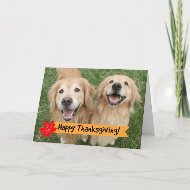 Cartes Pour Fêtes Annuelles Golden Retriever Thanksgiving Day Wings (Devant)