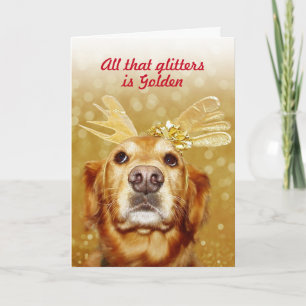 Cartes Pour Fêtes Annuelles Golden Retriever Toute cette Parties scintillant e