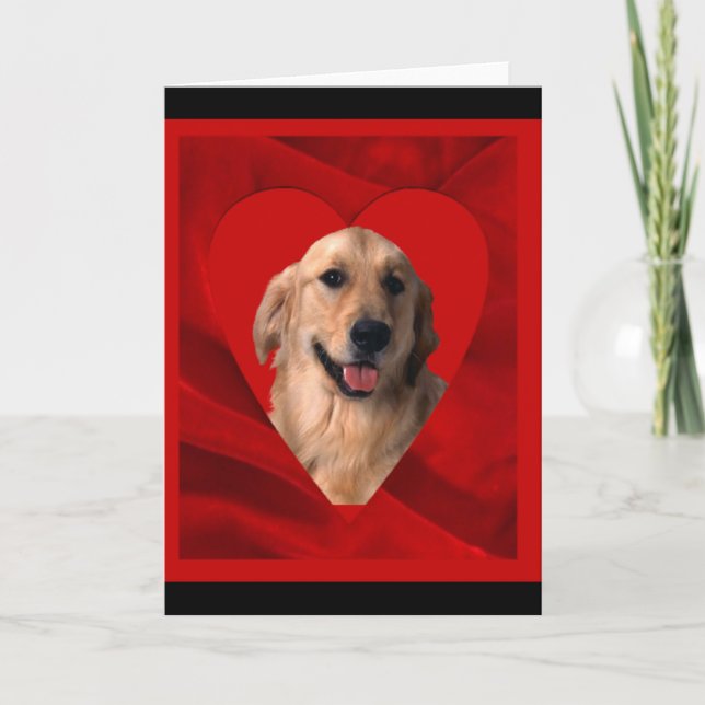 Cartes Pour Fêtes Annuelles Golden Retriever Valentine (Devant)