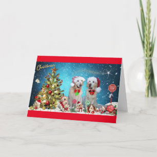 Cartes Pour Fêtes Annuelles Golden Retriever's in the Christmas Spirit