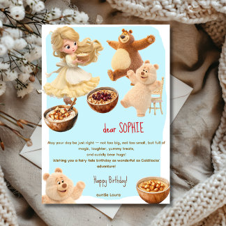 Cartes Pour Fêtes Annuelles Goldilocks Joyeux Anniversaire