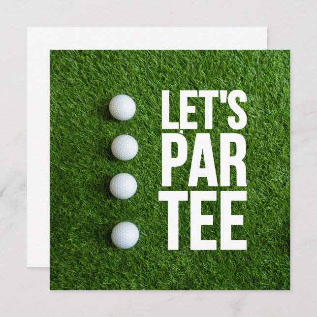 Cartes Pour Fêtes Annuelles Golf Allons au Tee de départ (Devant / Derrière)