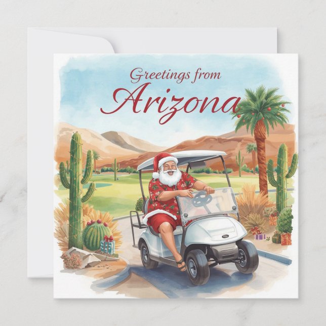Cartes Pour Fêtes Annuelles Golf Arizona  Christmas Greeting  (Devant)