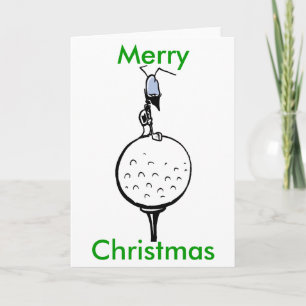 Cartes Pour Fêtes Annuelles Golf Ball Ant Merry Christmas Card