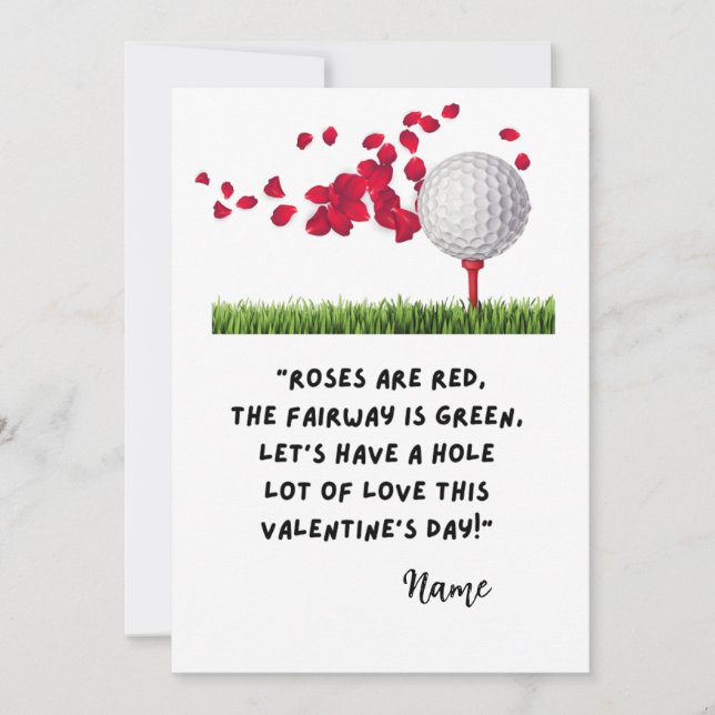 Cartes Pour Fêtes Annuelles Golf Citations amusantes pour la Saint-Valentin (Devant)