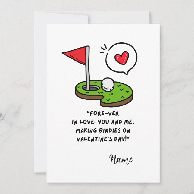 Cartes Pour Fêtes Annuelles Golf Citations amusantes pour la Saint-Valentin (Devant)