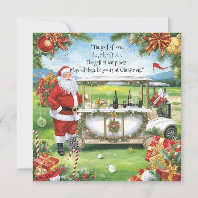 Cartes Pour Fêtes Annuelles Golf de Noël (Devant)