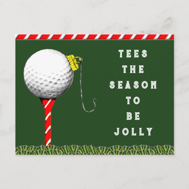 Cartes Pour Fêtes Annuelles Golf de Noël drôle (Devant)