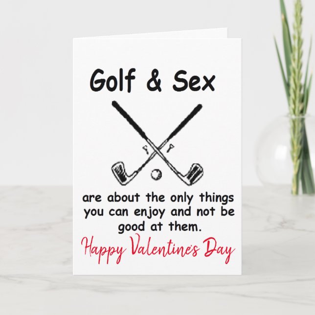 Cartes Pour Fêtes Annuelles Golf d'Heureuse Sainte-Valentin (Devant)