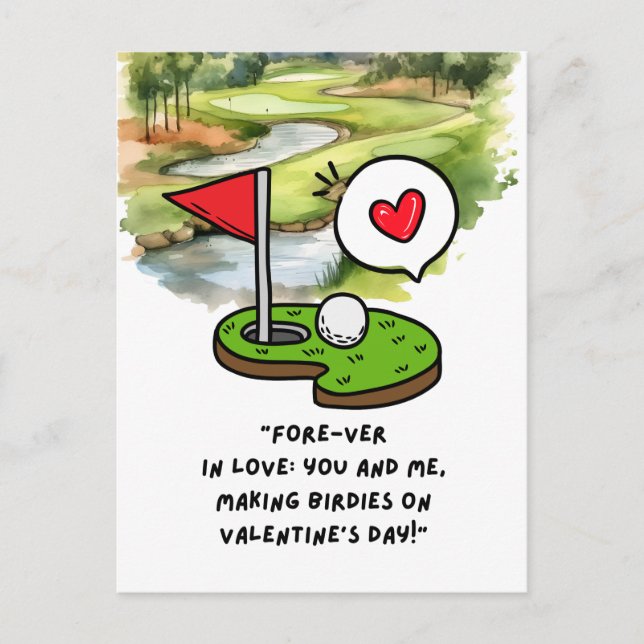 Cartes Pour Fêtes Annuelles Golf Dire Golfeur à la Saint Valentin (Devant)
