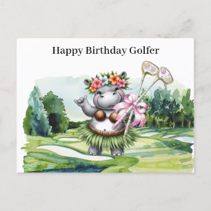 Cartes Pour Fêtes Annuelles Golf femme jouer golf Anniversaire Hawaii Golfer