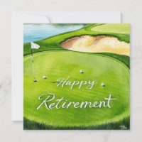 Golf Happy Retirement avec drapeau de golf sur ver